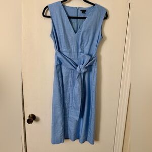Ann Taylor Tie Waist linen Sheath Dress